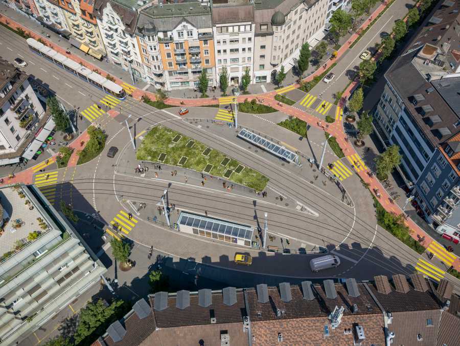 Vergrösserte Ansicht: Albisriederplatz Übersicht